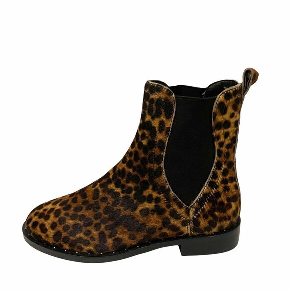 Rebecca Minkoff Women's Sabeen Too Calf Hair Leopard Print Pull On Bootie Sz 6.5 - Picture 2 of 10